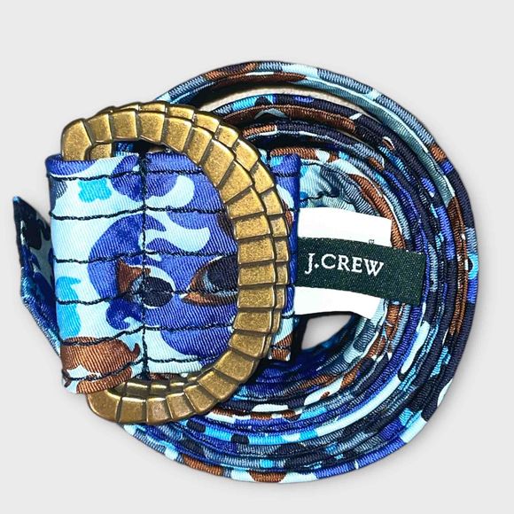 J. Crew Blue and Brown Patterned Belt - Picture 1 of 7